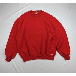 VTG Russell Atheltic Sweatshirt Mens XL Red Made USA Blank Sweater Pullover Y2K